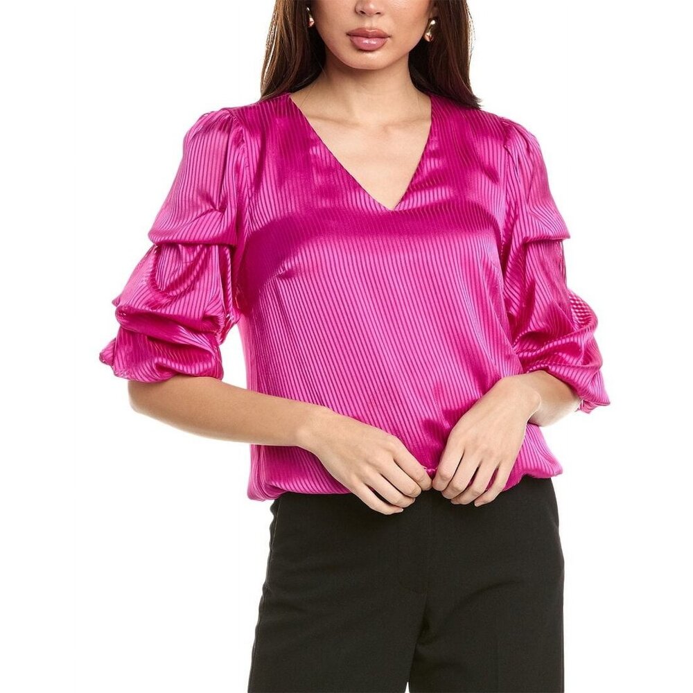 Vince Camuto womens Shadow Stripe Blouse, Size XL, Purple MSRP $89